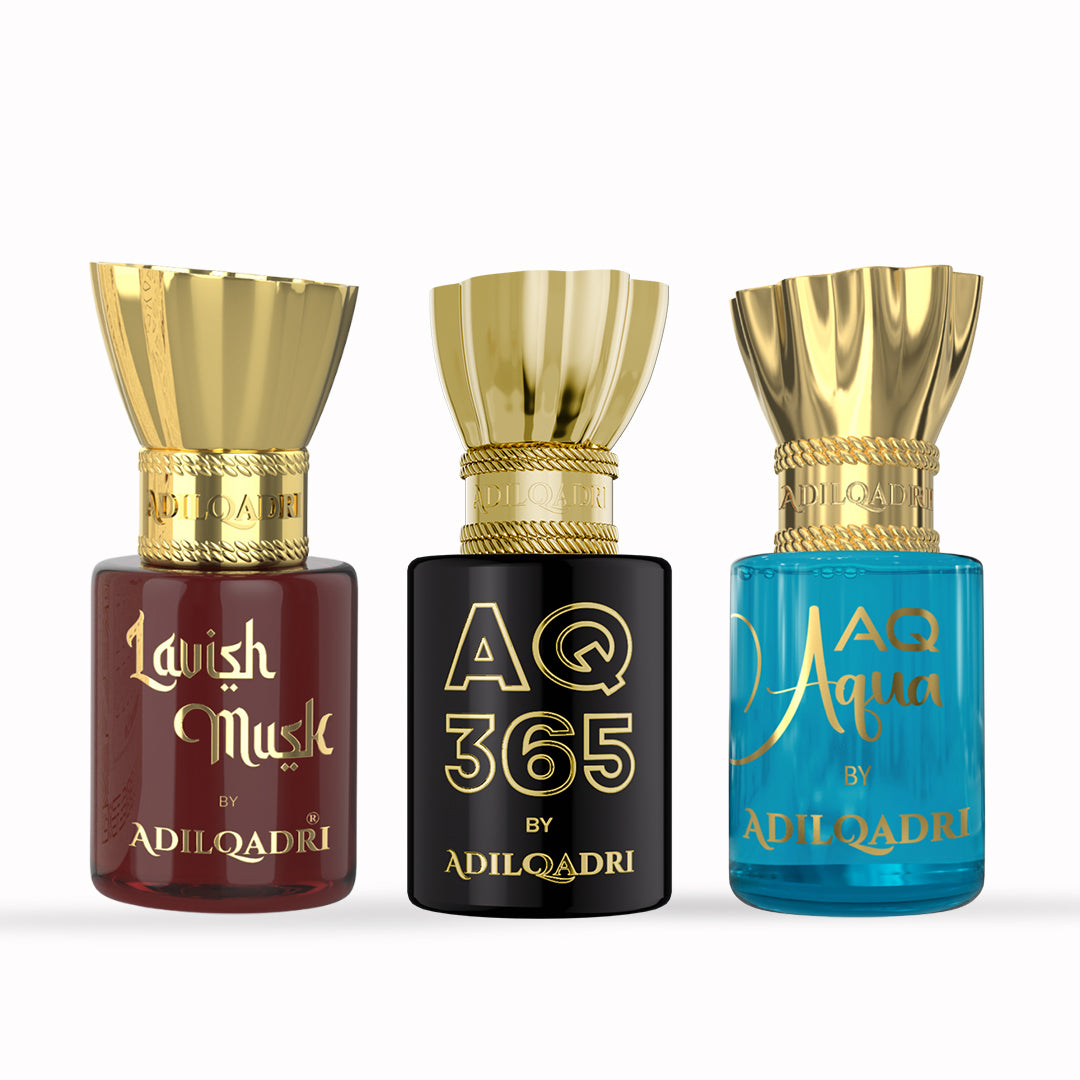 3 Pcs Attar Set Lavish Musk, AQ 365 And AQ Aqua 5.5 ML Each
