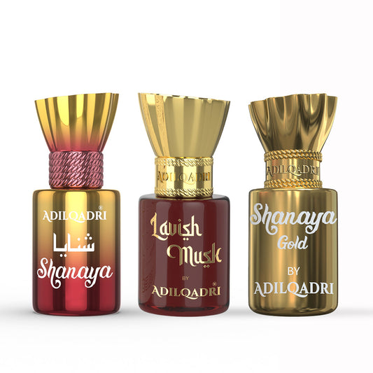 3 Pcs Attar Set Shanaya, Lavish Musk And Shanaya Gold 5.5 Ml Each